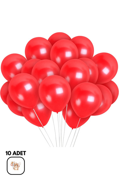 BALOMİS Metalik Kırmızı Parti Balonu Helyum Uyumlu Organizasyon Süsleme