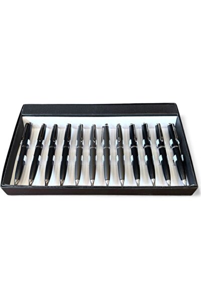 REX بكج أقلام فاخرة لون اسود و رمادي جودة عالية وأداء سلس حبر جاف ازرق 12 قلم 69753