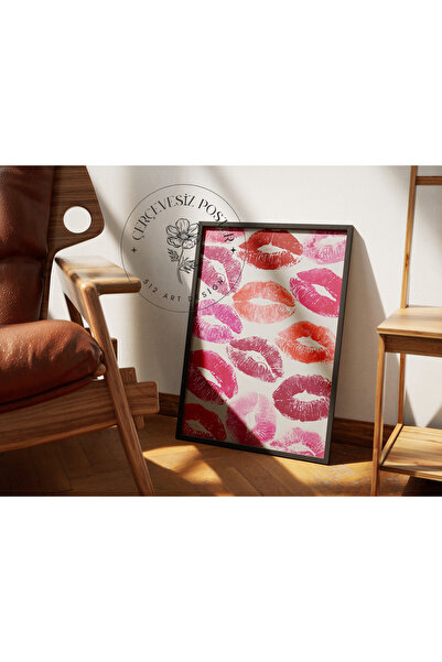 512 STORE Estetik Modern Duvar Dekor Kiss Çerçevesiz Kuşe Kağıt Poster Ev Ofi...