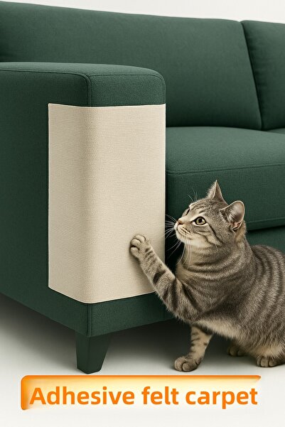 Arnee Felt Cat Sofa Couch Scratch Protector 20X50Cm Beige – Adhesive Furniture Corner Protection Carpet