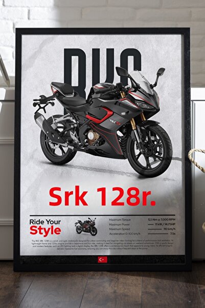 Duvarda Αφίσα RKS SRK 125R με μαύρο ξύλινο πλαίσιο, διακοσμητικός πίνακας τοί...