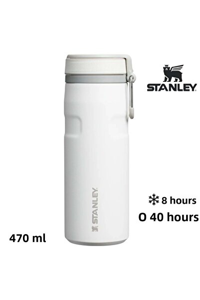 Stanley The Iceflow Twist Flip Thermos 0.47 Lt Thermos Mug Camping Flask White