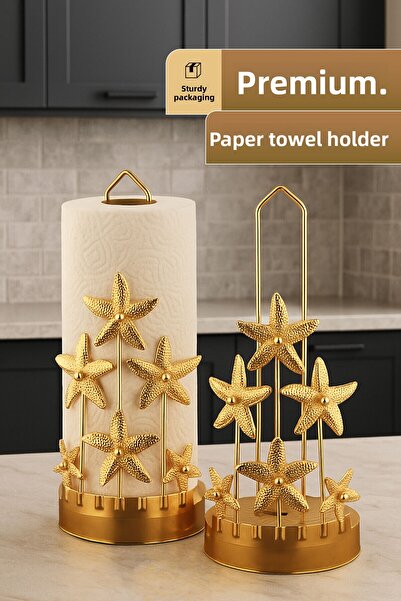 Mutfiko Suport pentru prosoape și șervețele din metal auriu în formă de stea ...