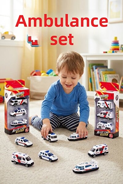 craftivio 6-Piece Metal Ambulance Set - Diecast Toy Ambulance Team - Durable ...