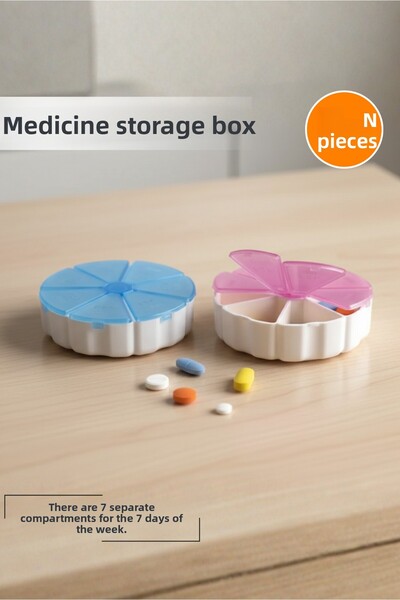 Orvila 2 Weekly Medicine Storage Box Round Model