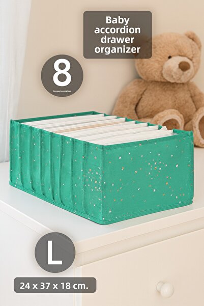 Meleni Baby 1 Piece Large Drawer Organizer - 8 Compartment Accordion Closet O...