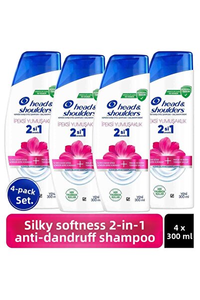 Head & Shoulders 2-in-1 Silky Softness Anti-Dandruff Shampoo 300ml X 4 Pieces