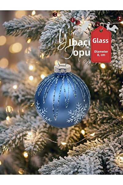 Via Gardenia كرة رأس السنة باللون الرمادي مقاس 8 سم