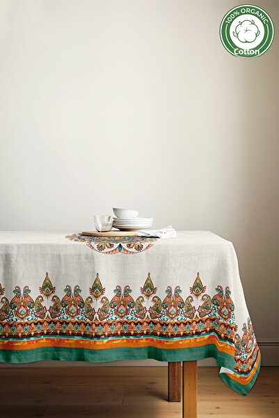 MOSHEYA HOME مفرش طاولة ديجيتال مطبوع - 140x180 - 140x220 سم 140x240 سم - قما...