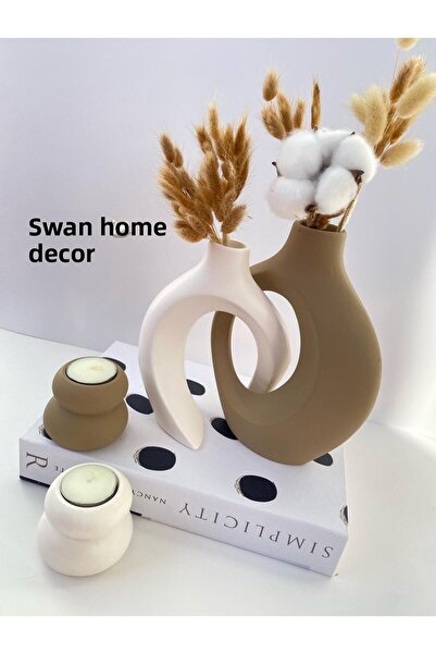 kuğu home dekor Dear Vase Candle Holder Set Decor Home