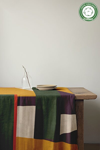 MOSHEYA HOME مفرش طاولة ديجيتال مطبوع - 140x180 - 140x220 سم 140x240 سم - قما...