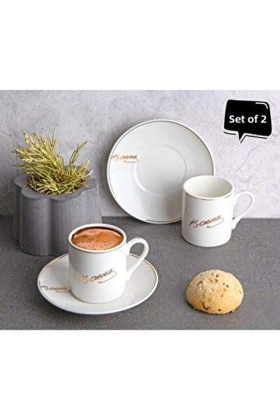 BSRE Porcelain 2-Piece Coffee Set - Designed with Atatürk Signature