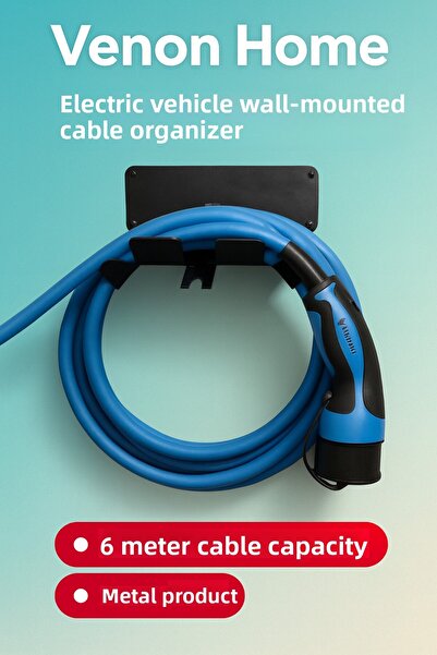 VENON 🚗 Electric Vehicle Cable Organizer 🚗 Metal Wall Mount 6 Meter Capacit...