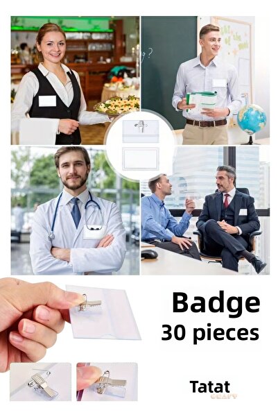 TATA CRAFT 30 de bucăți de accesorii pentru insignă de identificare din PVC c...