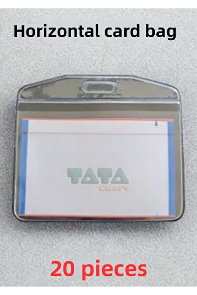 TATA CRAFT Pachet oval de 20 de bucăți de husă transparentă pentru carduri, accesoriu pentru carduri din PVC