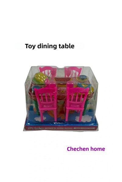 ÇEÇEN HOME طاولة طعام لعبة للأطفال، مجموعة مطبخ مصغرة على شكل منزل