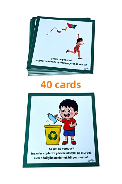 Loyameri Kidsshop بطاقات التفسير المرئي/ ما قبل المدرسة/ أسئلة وأجوبة/ نشاط/ ...