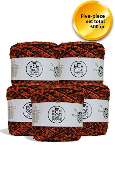 Ece Örgü Tasarım Atölyesi Μείγμα δύο στρώσεων από μαύρη ανγκόρα και πορτοκαλί...