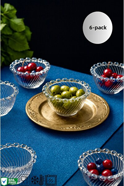 Maloria Heart-Shaped Glass Snack Bowl |   100Cc - 6 Pieces