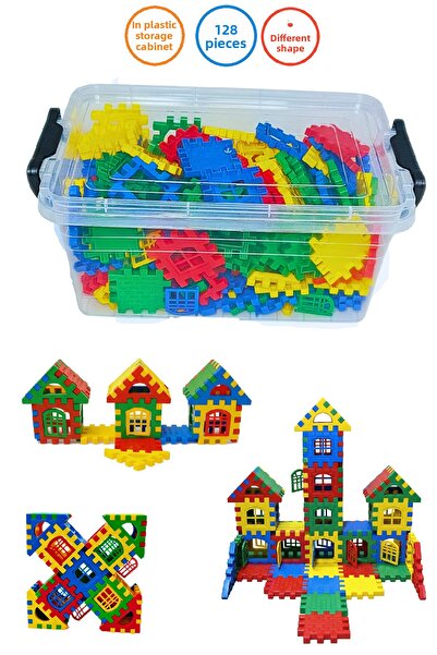 TOYSTORE مجموعة ألعاب ألغاز المدينة المكونة من 128 قطعة، لعبة تعليمية ممتعة