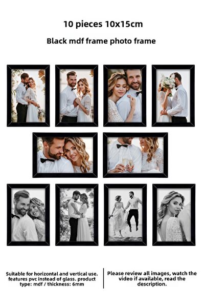 Me you 10 قطع إطار 10×15 - إطار MDF - إطار مستطيل - إطار A6 مع PVC