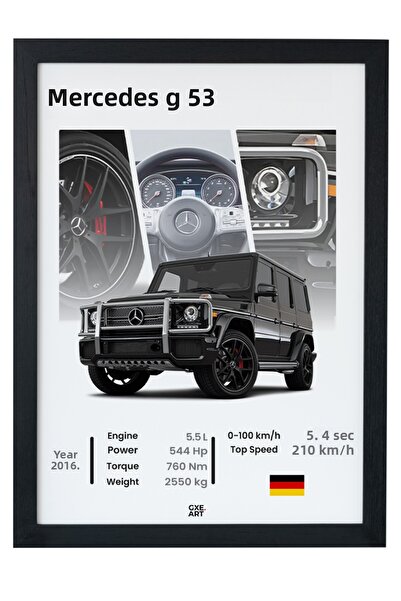 gxe.art Pictură cu poster cu rama din lemn Mercedes-AMG G63 – Iconă de lux pe...