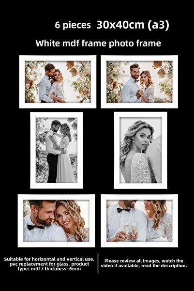 Me you 6 Pieces 30X40 Frame - Mdf Frame - Photo Frame - A3 Poster Frame