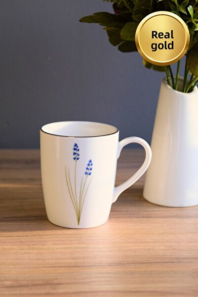 tabakevi Tabak Evi Porcelain Natura Lavender Mug with Handle 9cm 220ml Set of 6