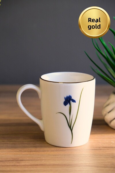 tabakevi Tabak Evi Porcelain Natura Iris Mug with Handle 9cm 220ml Set of 6