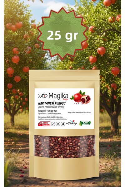 Magika Design 25 جرام من حبوب الرمان المجففة، حصاد طازج، إنتاج محلي، 100% رما...