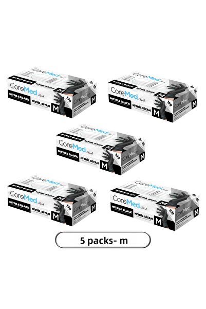 Bimel Coremed Black Nitrile Size m Gloves 100 Pieces 5 Boxes