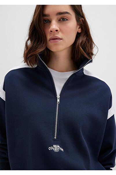 Mavi Φούτερ με ημι-φερμουάρ σε μπλε ναυτικό χρώμα 1S10360-32184