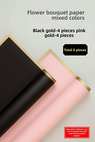 COLORPAK Flower Bouquet Wrapping Gelatin Paper (Mixed Colors: Black and Pink)...