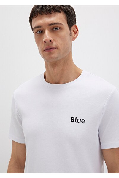 Mavi Τυπωμένο λογότυπο Λευκό T-Shirt Slim Fit / Slim Fit 0610360-620