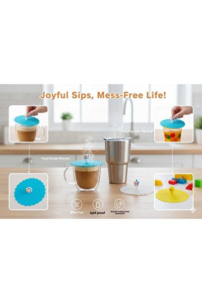 Merida Home غطاء كوب من السيليكون - واقي للحرارة، مانع للتسرب