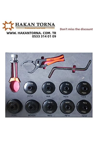 HakanTorna طقم إزالة فلتر الزيت مكون من 12 قطعة (طقم كامل داخل السيارة)