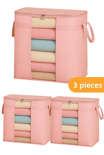 Serstil 3 Τεμάχια - Τσάντα αποθήκευσης με παράθυρο 50 X 45 X 30 εκ. - Ροζ με ...