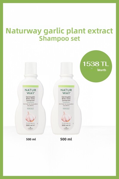 Otacı Naturway 500 مل شامبو نباتي بالثوم - عبوة مزدوجة
