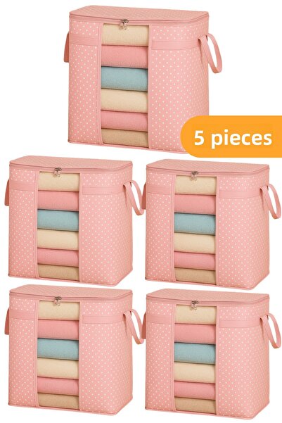 Serstil 5 bucăți - geantă de depozitare cu fereastră 50 X 45 X 30 cm - roz cu...