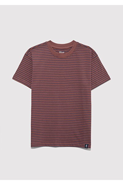 Mavi Καφέ ριγέ μπλουζάκι Loose Fit / Loose Relaxed Fit 6610390-90787