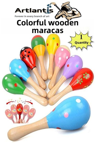 Artlantis Colorful Maracas 1 Piece 19 cm Colorful Rattles Fun Musical Accesso...