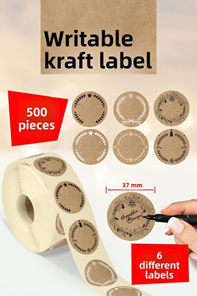 colortouch Смесени ролки за печат на етикети от крафт хартия, 500 броя