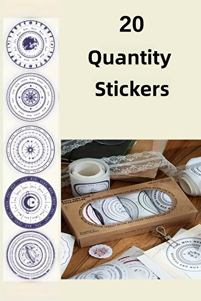 Kolbi Craft 20 قطعة من ملصقات الحلقات ذات الطابع الفضائي باللون الأزرق الداكن...