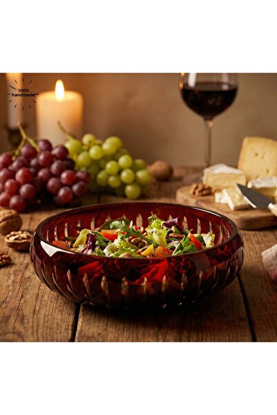 AKDEN STORE Cutting Handicrafts New Year Special Red Bowl 28cm