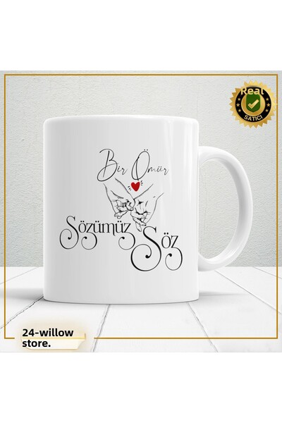 WİLLOW STORE Valentine's Day, Special for Lovers, Love, Affection Porcelain M...