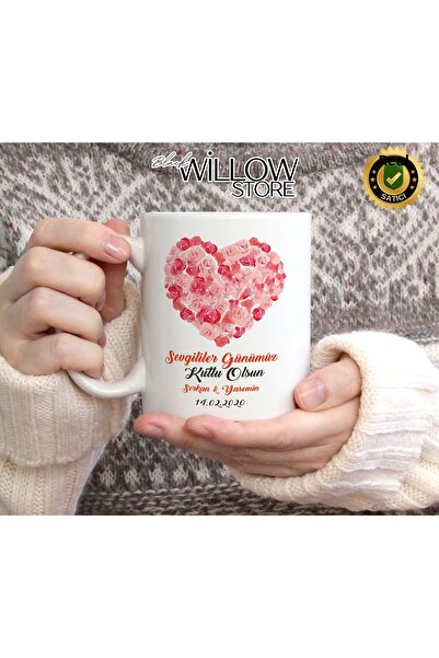 WİLLOW STORE Valentine's Day, Special for Lovers, Love, Affection Porcelain M...