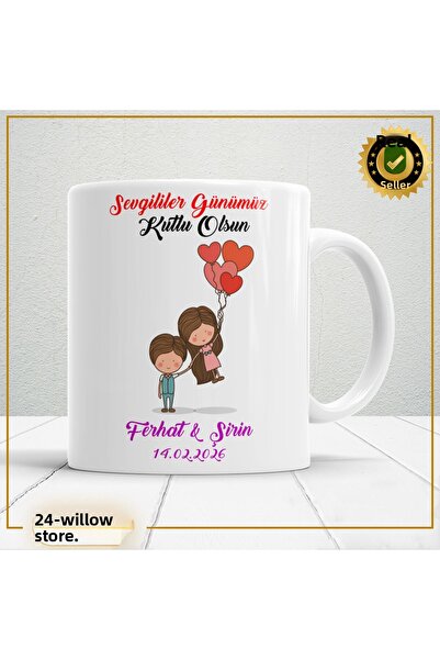 WİLLOW STORE Valentine's Day, Special for Lovers, Love, Affection Porcelain M...