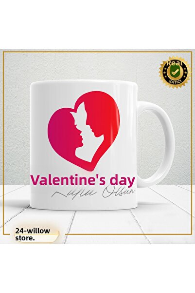 WİLLOW STORE Valentine's Day, Special for Lovers, Love, Affection Porcelain M...