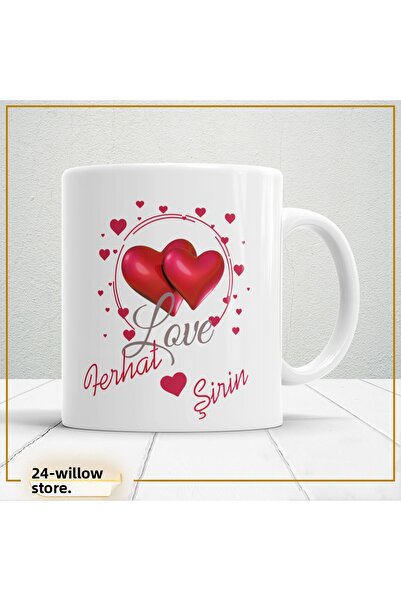 WİLLOW STORE Valentine's Day, Special for Lovers, Love, Affection Porcelain M...