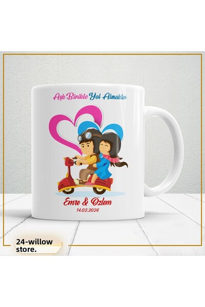 WİLLOW STORE Valentine's Day, Special for Lovers, Love, Affection Porcelain M...